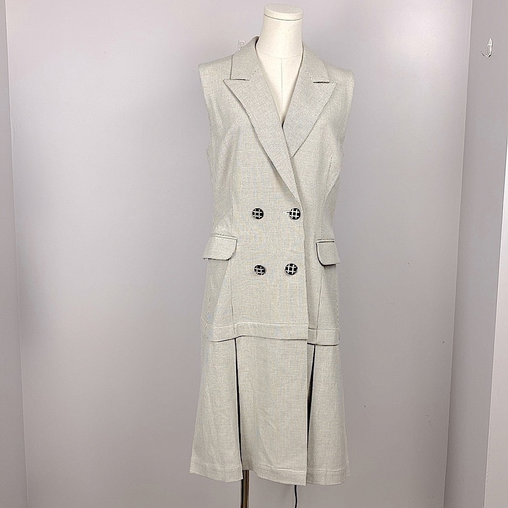 NWOT BGL Drop Waist Vest Dress Midi length plaid with buttons size XL